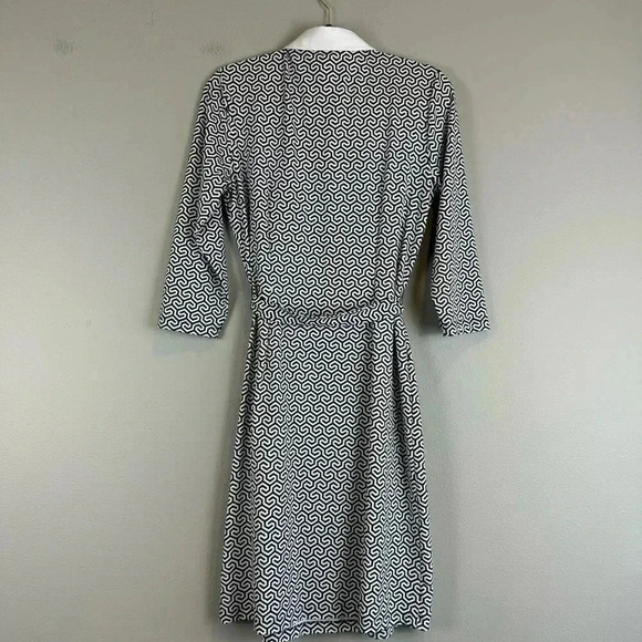 J.McLaughlin Henley Collared Dress Tie Waist Belt 3/4 Sleeve Office Career M - Picture 2 of 6